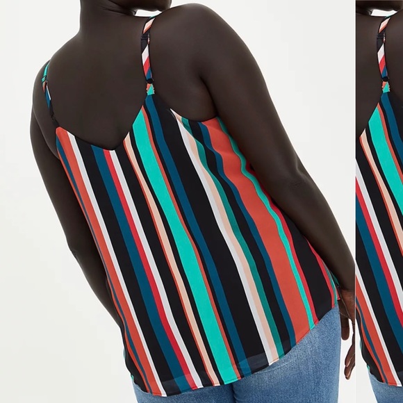 SOPHIE - MULTI STRIPE CHIFFON SWING CAMI - Picture 5 of 6